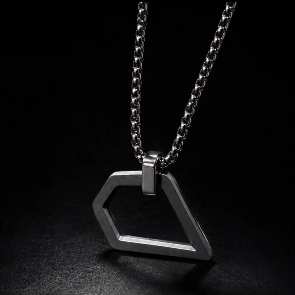 Noir Edge Geometric Pendant