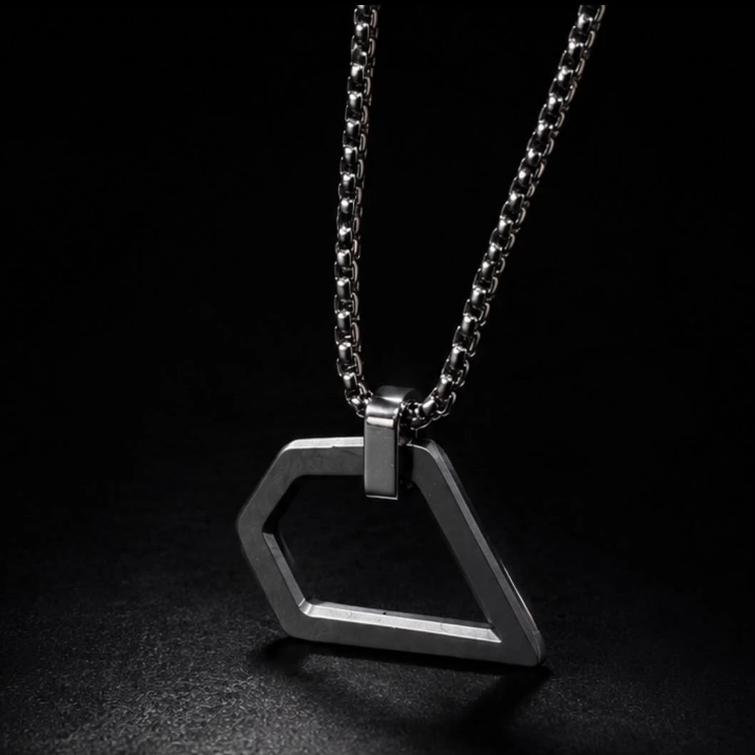 Noir Edge Geometric Pendant