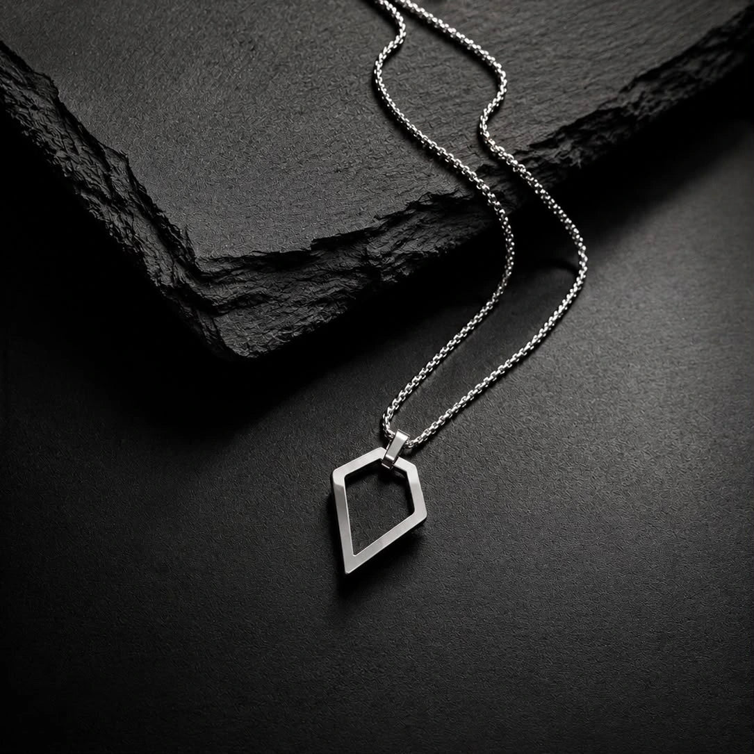 Noir Edge Geometric Pendant