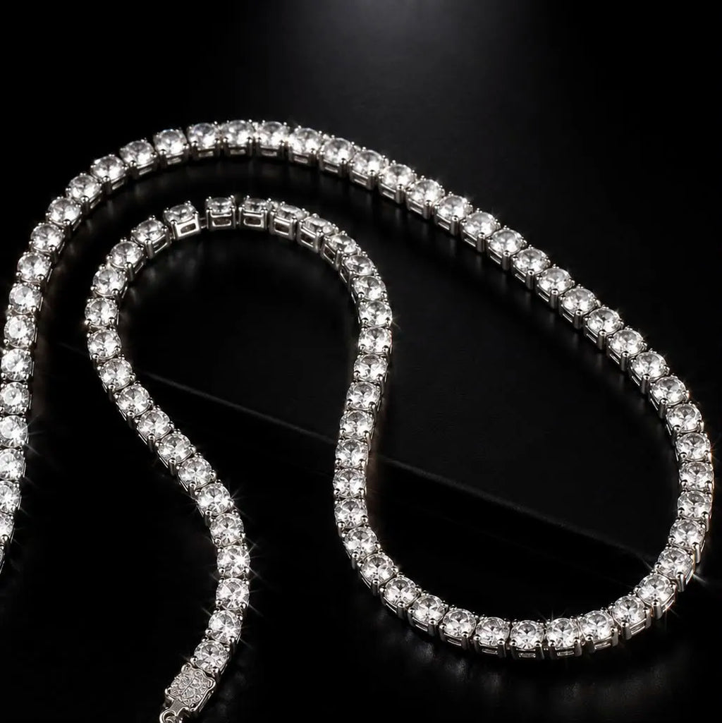 ZENITH SILVER TENNIS NECKLACE