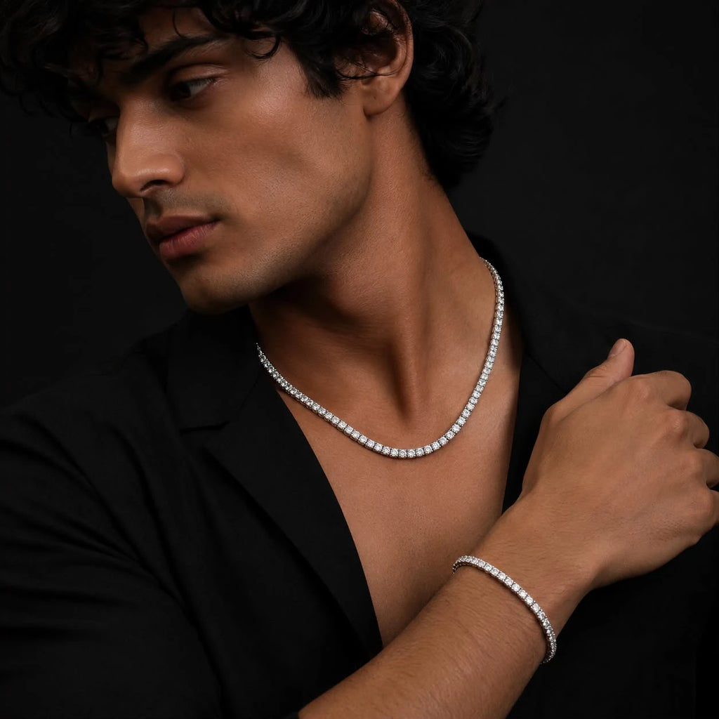 ZENITH SILVER TENNIS NECKLACE
