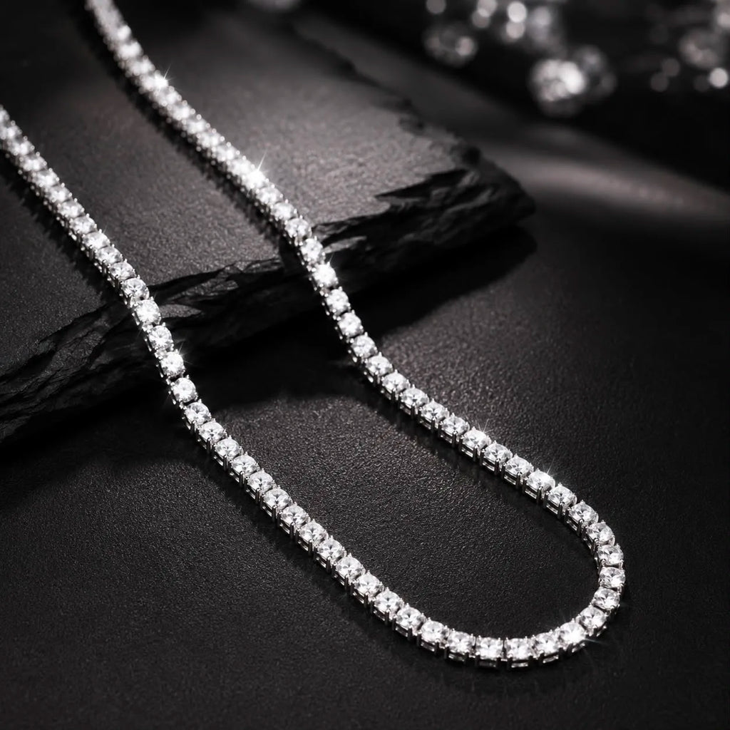 ZENITH SILVER TENNIS NECKLACE