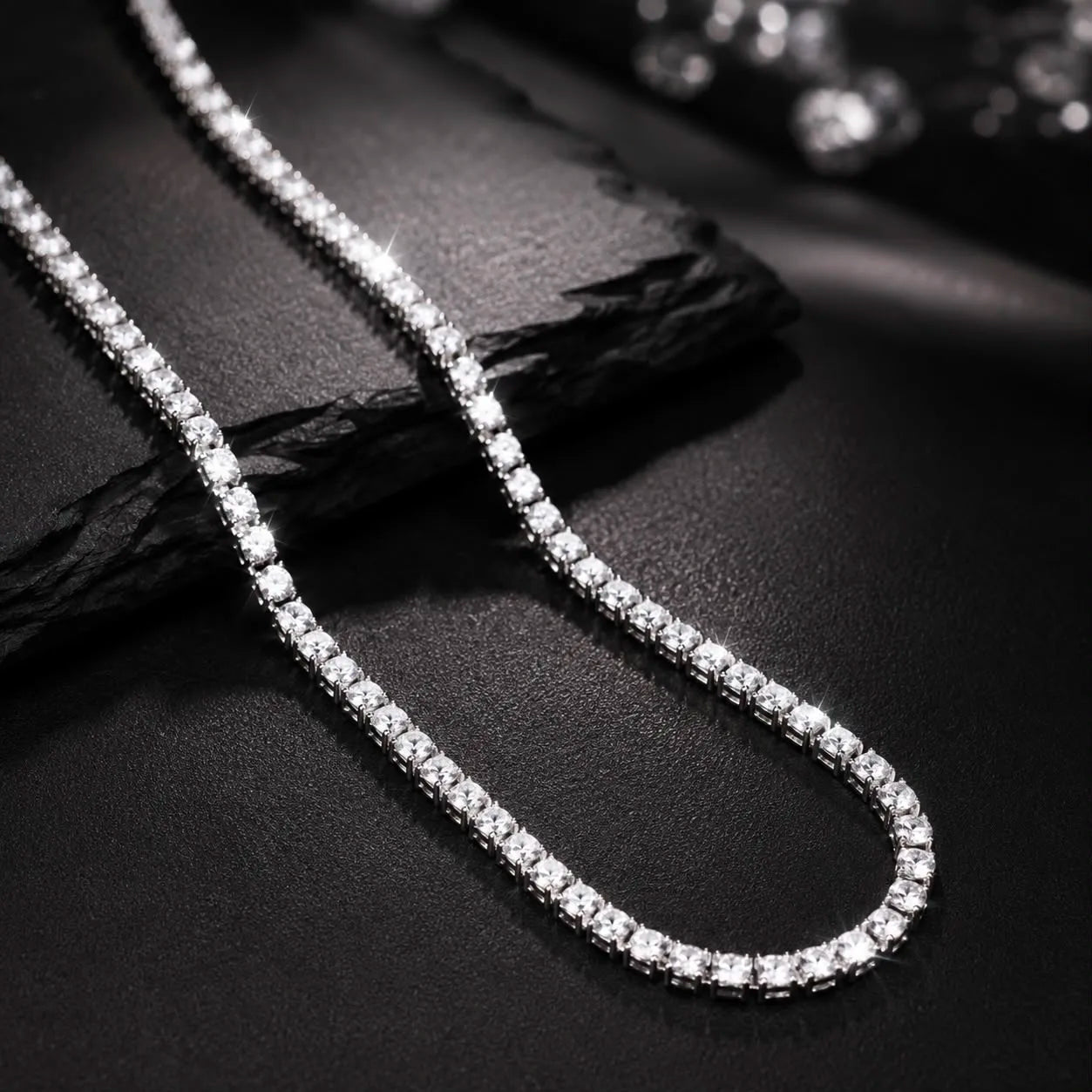 ZENITH SILVER TENNIS NECKLACE